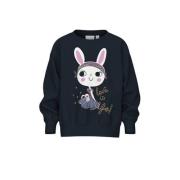 NAME IT MINI sweater met printopdruk Blauw Printopdruk - 80