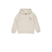 Quapi hoodie ecru Trui Jongens Sweat Capuchon Backprint - 110/116