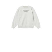 NAME IT KIDS sweater NKFNAKONN met tekst lichtgrijs melange Tekst - 11...