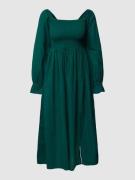 Midi-jurk met smokdetail