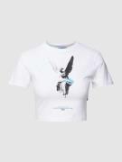 Kort T-shirt met motiefprint, model 'Fallen Angel'