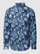 Regular fit linnen overhemd met all-over bloemenprint