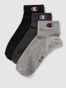 Sokken met labeldetail in een set van 3 paar, model 'Quarter Sock'