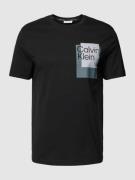 T-shirt met labelprint, model 'OVERLAY BOX'