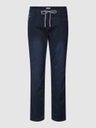 Tapered relaxed fit chino in marineblauw met stretch