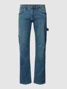 Straight leg fit jeans met labelpatch, model 'Carpenter'