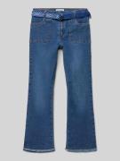 Flared cut jeans met riem