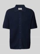 Regular fit poloshirt met ajourpatroon