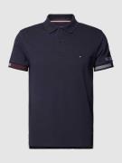 Slim fit poloshirt met labelstitchings, model 'FLAG CUFF'