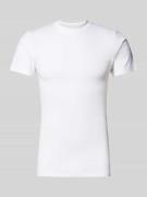 T-shirt met geribde ronde hals, model 'NOBLESSE'