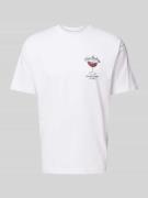 T-shirt met ronde hals, model 'Team Red Wine'