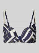 Bikinitop met all-over motief, model 'Majestic Blue'