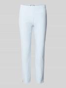Stoffen broek in lichtblauw met deelnaden, model 'SABRINA'