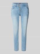 Slim fit jeans met asymmetrische knoopsluiting, model 'Malibu'