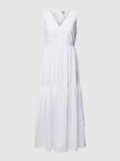 Midi-jurk van katoen in laagjeslook, model 'Ditesta'