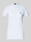 Slim fit poloshirt met labelstitching, model 'JULIE'