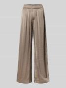 Wide leg stoffen broek in kreuklook, model 'Asaka'