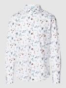 Slim fit zakelijk overhemd met all-over bloemenprint