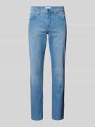 Straight fit jeans met labelpatch, model 'CADIZ'