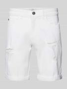 Korte regular fit jeans in destroyed-look, model 'PORTO'