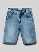 Regular fit korte jeans met labelpatch
