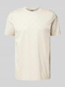 T-shirt met all-over labelprint, model 'Panos'