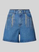 High waist korte jeans met strass-steentjes, model 'CONNELLY'