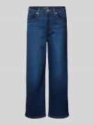 High rise wide leg jeans met verkort model