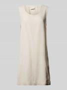 Linnen jurk met ronde hals, model 'LAVA'