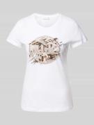 T-shirt met label met strass-steentjes