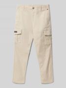 Straight leg cargobroek met labelpatch, model 'UTILITY'