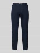 Tapered fit stoffen broek met ceintuurlussen, model 'AJEND'