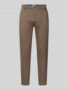 Tapered fit stoffen broek met ceintuurlussen, model 'AJEND'