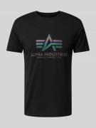 T-shirt met labelprint, model 'Rainbow'