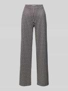 Wide leg stoffen broek met elastische band, model 'ELAINE'