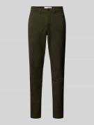 Slim fit chino met ceintuurlussen, model 'NEW Miles'