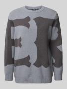 Gebreide pullover met labelprint, model 'Laith'