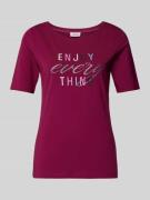 T-shirt met statementprint, model 'Enjoy'