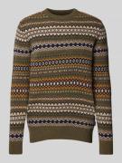 Gebreide pullover met ronde hals, model 'Case Fairisle'