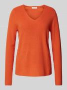 Gebreide pullover met afgeronde V-hals