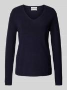 Gebreide pullover met afgeronde V-hals