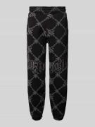 Regular fit sweatpants met labelpatches