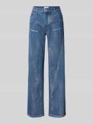 Wide leg jeans met riemlussen, model 'ZOE'