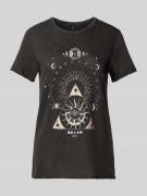 T-shirt met motief- en statementprint, model 'LUCY'