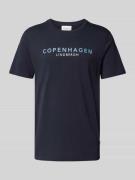 T-shirt met labelprint met statement, model 'EARN'