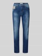 Straight leg boyfriend jeans met strass-steentjes, model 'GLAM'