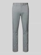 Tapered fit broek met knoop- en ritssluiting, model 'MARK'