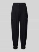 Relaxed fit stoffen broek met labelapplicatie