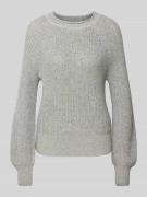 Regular fit gebreide pullover met gerolde ronde hals