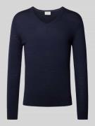 Slim fit gebreide pullover met ribboorden